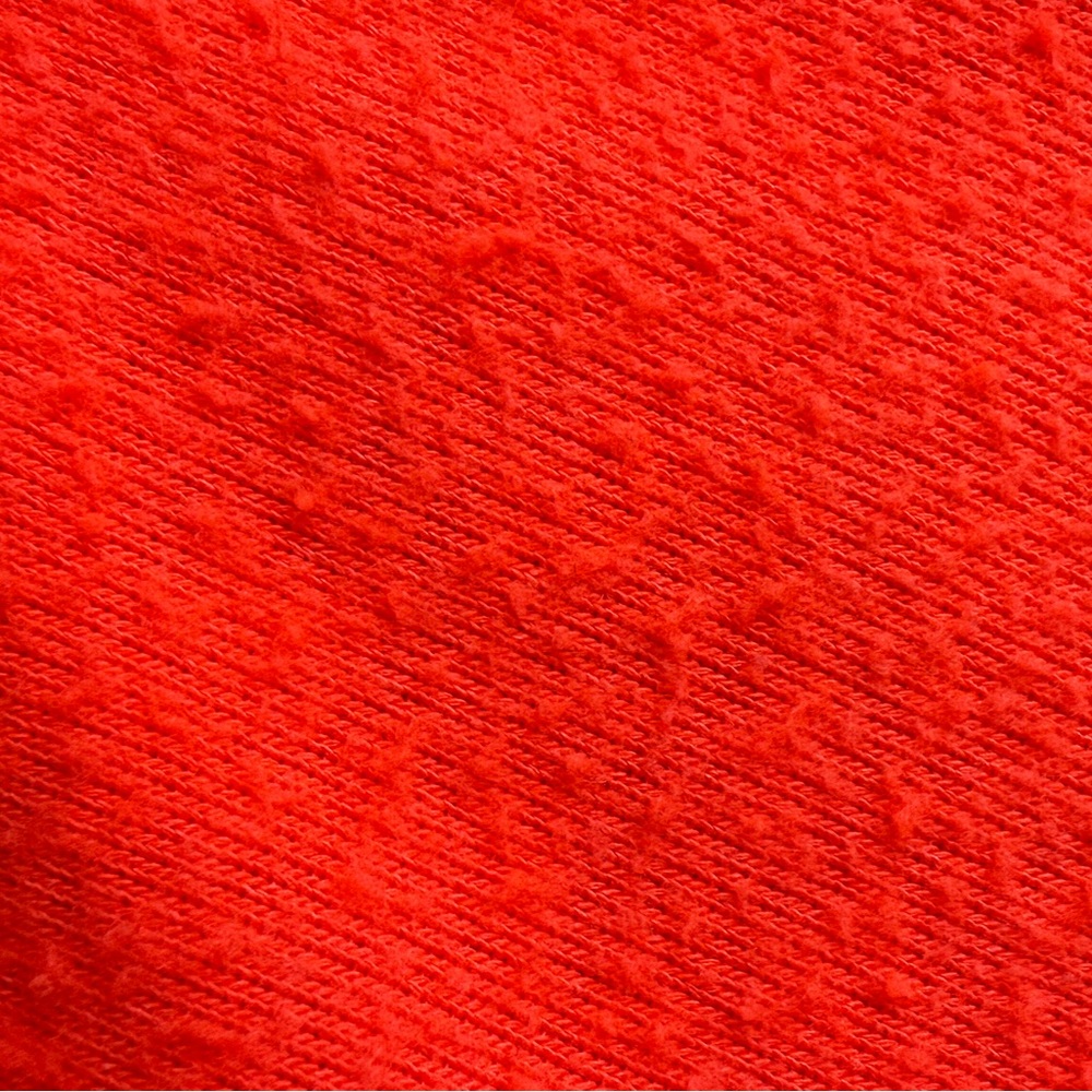 ALO Yoga Fluorescent Corral Pink Textured Crew Neck Sweater SM Logo on Sleeve - Picture 8 of 12